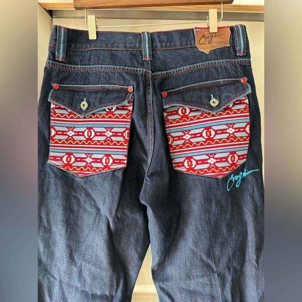 VTG Y2K 90s Coogi Jeans 36x34 Baggy Hip Hop Streetwear Grunge Wide Leg Embroider